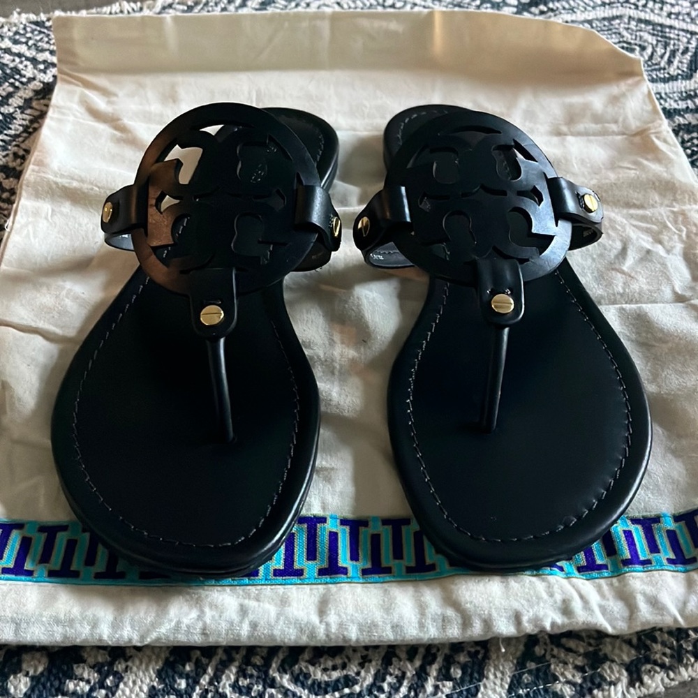 Tory Burch Miller Sandals Black Size 9